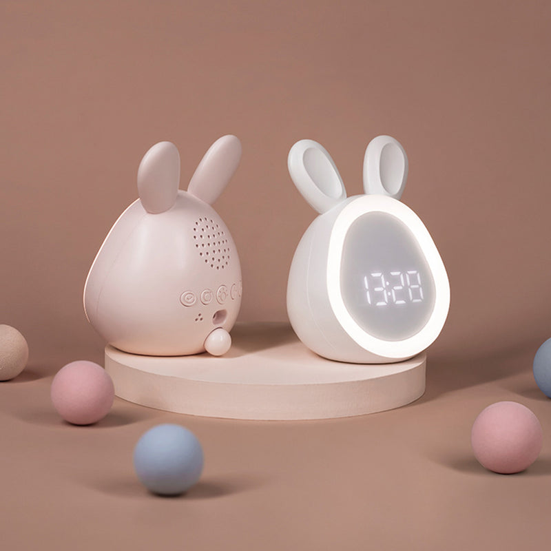 Relógio Despertador Infantil Fofo de Coelhinho com Luz Noturna, Dimerização Gradual, Relógio Despertador Digital de LED para Meninos e Meninas.