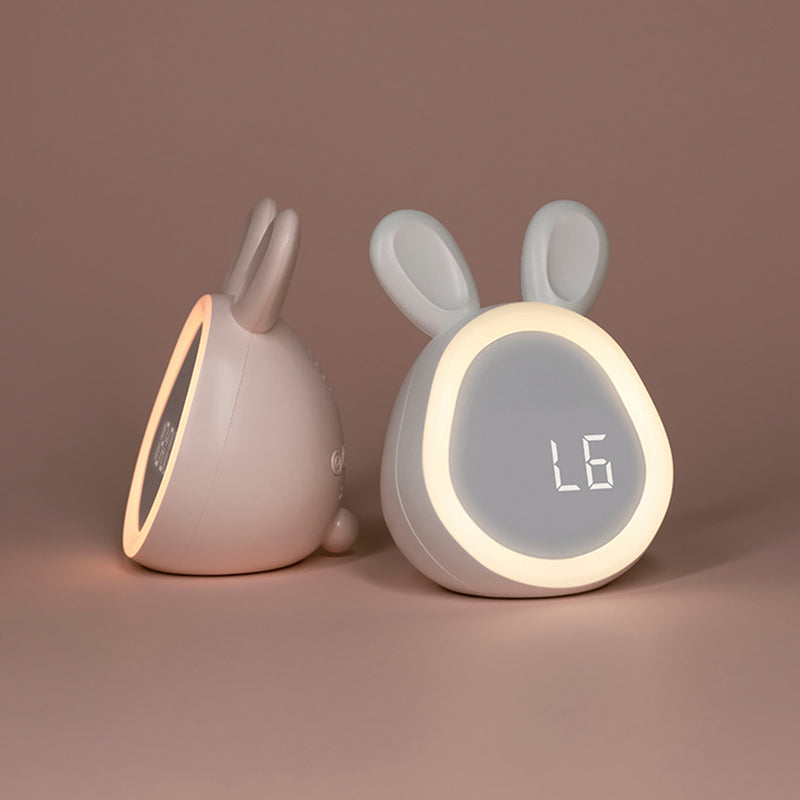 Relógio Despertador Infantil Fofo de Coelhinho com Luz Noturna, Dimerização Gradual, Relógio Despertador Digital de LED para Meninos e Meninas.