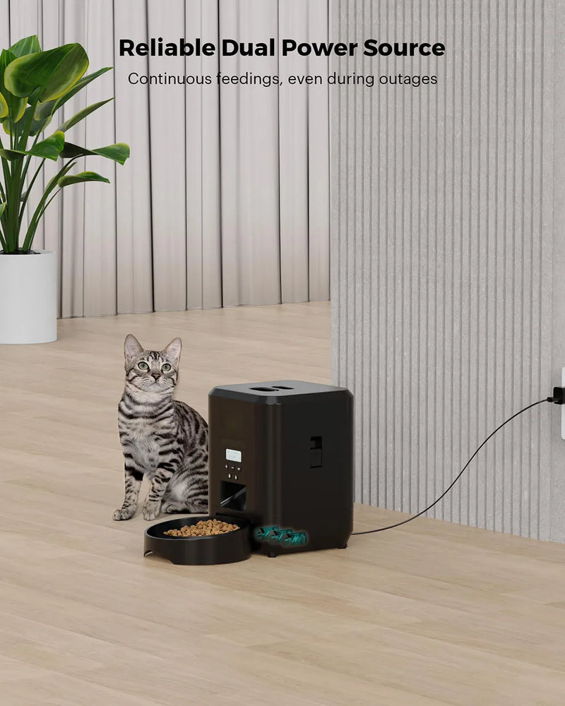 Alimentador Automático Inteligente para Gatos e Cães - 2L com Controle Remoto via APP Tuya